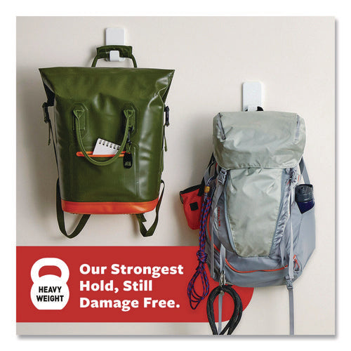 Image of Command X-Large Utility Hooks, Plastic, White, 15 lb Capacity, 1 Hook and 4 Strips