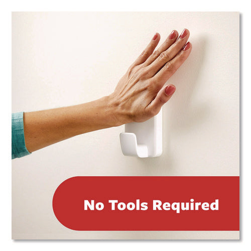 Image of Command X-Large Utility Hooks, Plastic, White, 15 lb Capacity, 1 Hook and 4 Strips