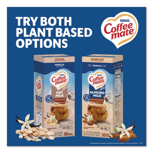 Image of Coffee mate® Plant-Based Almond Milk Non-Dairy Liquid Creamer Singles, Natural Vanilla, 0.38 oz Mini Cups, 50/Box