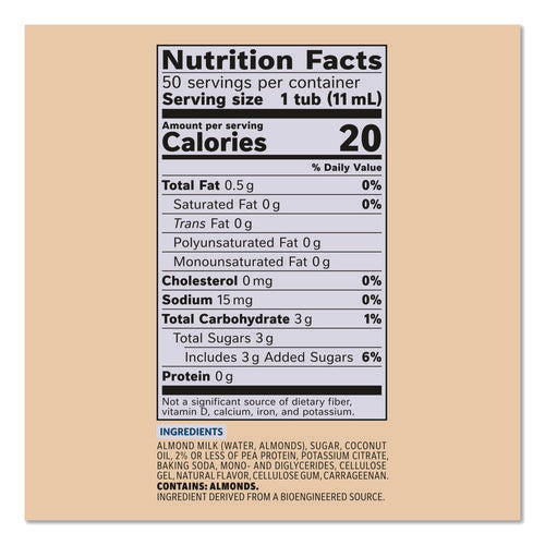 Image of Coffee mate® Plant-Based Almond Milk Non-Dairy Liquid Creamer Singles, Natural Vanilla, 0.38 oz Mini Cups, 50/Box