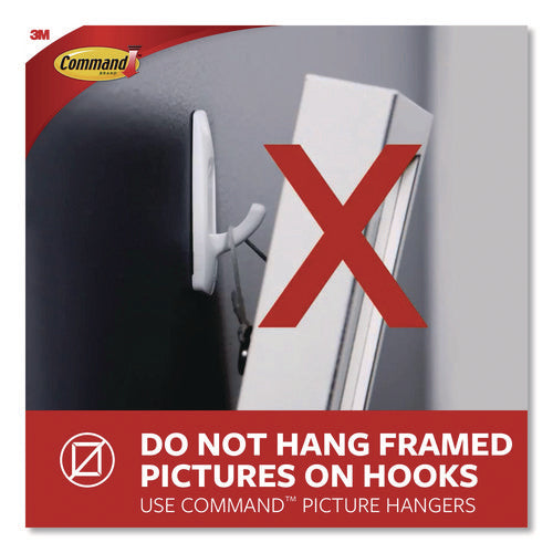 Image of Command X-Large Utility Hooks, Plastic, White, 15 lb Capacity, 1 Hook and 4 Strips