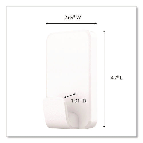 Image of Command X-Large Utility Hooks, Plastic, White, 15 lb Capacity, 1 Hook and 4 Strips