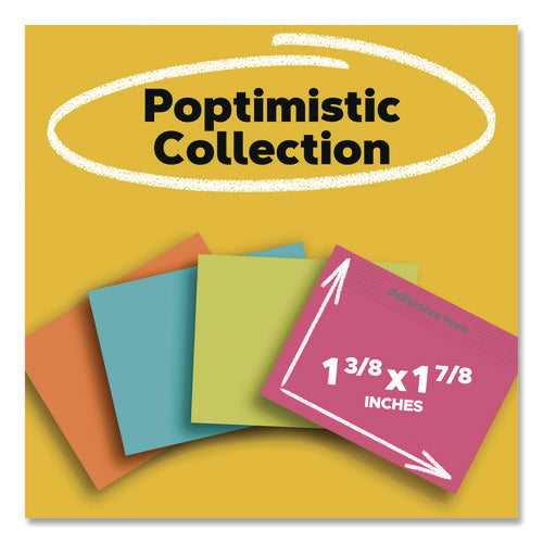 Image of Post-it® Notes Original Pads in Poptimistic Collection Colors, 1.38" x 1.88", 100 Sheets/Pad, 18 Pads/Pack