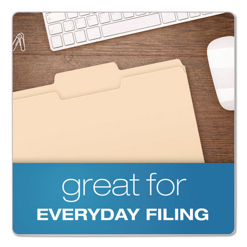 Image of Pendaflex® Reinforced Top Tab Manila File Folders, 1/3-Cut Tabs: Center Position, Letter Size, Manila, 100/Box