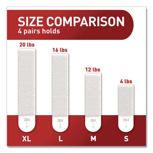 Image of Command Picture Hanging Strips, X-Large, Removable, Holds up to 20 lbs per 4 Strips, White, 16 Pairs/Pack
