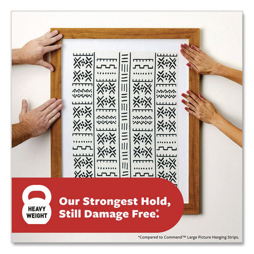 Image of Command Picture Hanging Strips, X-Large, Removable, Holds up to 20 lbs per 4 Strips, White, 16 Pairs/Pack