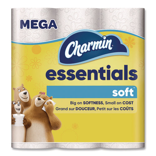 Image of Charmin® Essentials Soft Bathroom Tissue, Septic Safe, 2-Ply, White, 330 Sheets/Roll, 9 Rolls/Pack, 4 Packs/Carton