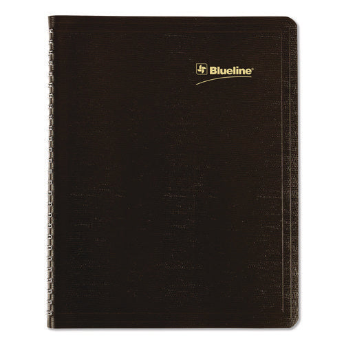 Image of Blueline® Plan and Link Monthly Planner, 9.25 x 7.25, Black Distressed Faux Leather Cover, 16-Month: Sept 2024 to Dec 2025