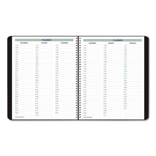 Image of Blueline® Plan and Link Monthly Planner, 9.25 x 7.25, Black Distressed Faux Leather Cover, 16-Month: Sept 2024 to Dec 2025