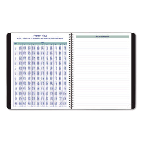 Image of Blueline® Plan and Link Monthly Planner, 9.25 x 7.25, Black Distressed Faux Leather Cover, 16-Month: Sept 2024 to Dec 2025