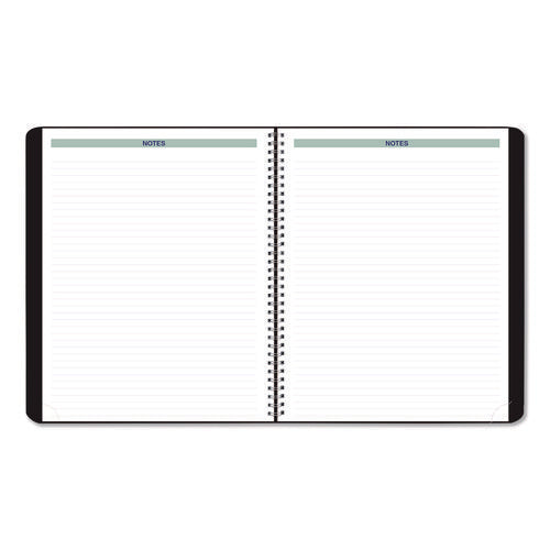 Image of Blueline® Plan and Link Monthly Planner, 9.25 x 7.25, Black Distressed Faux Leather Cover, 16-Month: Sept 2024 to Dec 2025