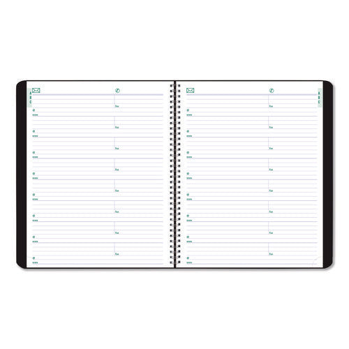 Image of Blueline® Plan and Link Monthly Planner, 9.25 x 7.25, Black Distressed Faux Leather Cover, 16-Month: Sept 2024 to Dec 2025
