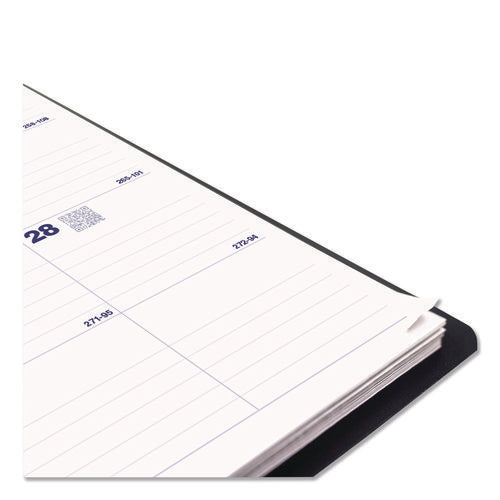 Image of Blueline® Plan and Link Monthly Planner, 9.25 x 7.25, Black Distressed Faux Leather Cover, 16-Month: Sept 2024 to Dec 2025