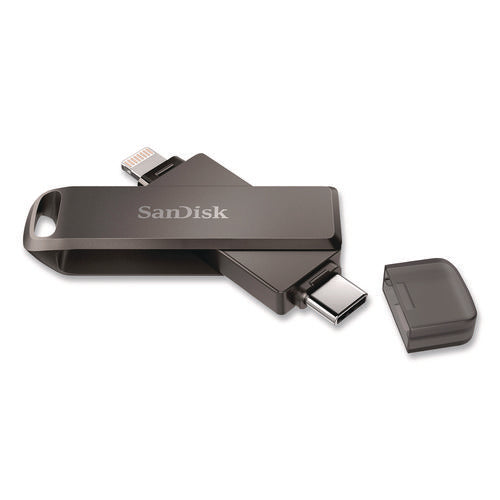 Image of SanDisk® Dual Phone USB 3.2 Type-C/Lightning Flash Drive, 128 GB, Black
