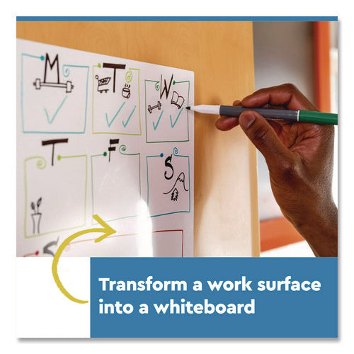 Image of Post-it® Easy-Erase Whiteboard Sheets, Plastic Surface, 9.1 x 9.1, White, 2/Pack