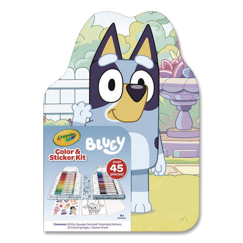 Image of Crayola® Bluey Color and Sticker Kit, (26) Pip-Squeaks Skinnies Washable Markers, (20) Coloring Pages, (1) Sticker Sheet