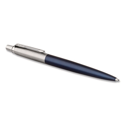 Image of Parker® Jotter Ballpoint Pen, Retractable, Medium 1 Mm, Blue Ink, Royal Blue/chrome Barrel