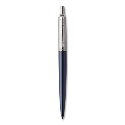 Image of Parker® Jotter Ballpoint Pen, Retractable, Medium 1 Mm, Blue Ink, Royal Blue/chrome Barrel