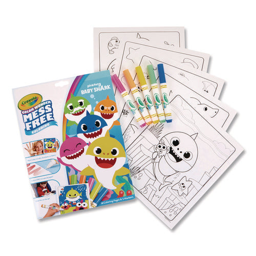 Image of Crayola® Pinkfong Baby Shark Color Wonder Kit, (18) Coloring Pages, (5) Baby Shark Collection Markers