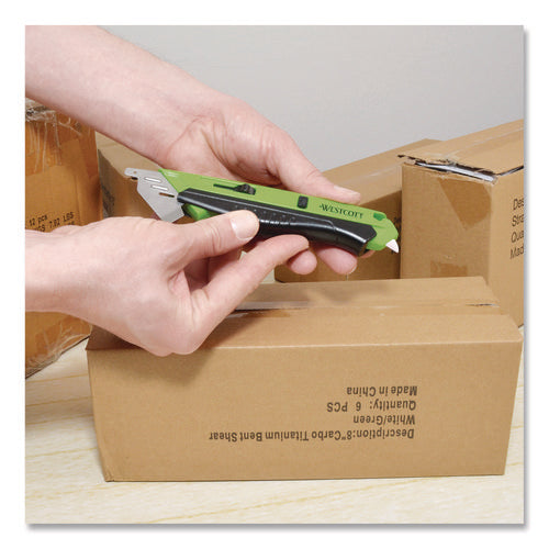 Image of Westcott® Dual-Sided Ceramic Box Opener, ABS Plastic Handle, Green