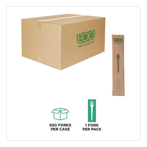 Image of Eco-Products® Wood Cutlery, General Purpose Fork, Natural, 500/Carton