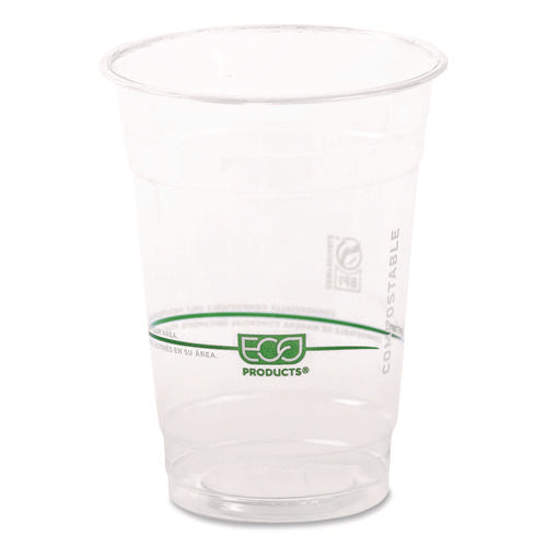 Image of Eco-Products® GreenStripe Renewable and Compostable Cold Cups Convenience Pack, 16 oz, Plastic, Clear, 50/Pack