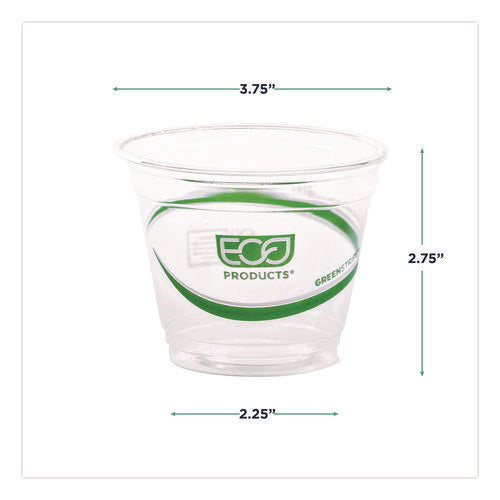 Image of Eco-Products® GreenStripe Renewable and Compostable Cold Cups, 9 oz, Plastic, Clear, 50/Pack, 20 Packs/Carton