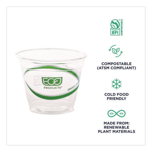Image of Eco-Products® GreenStripe Renewable and Compostable Cold Cups, 9 oz, Plastic, Clear, 50/Pack, 20 Packs/Carton