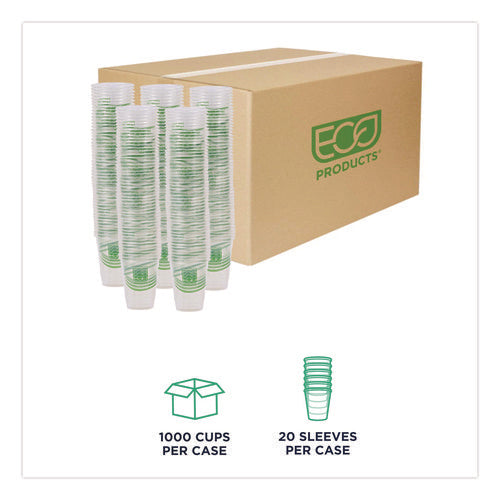 Image of Eco-Products® GreenStripe Renewable and Compostable Cold Cups, 9 oz, Plastic, Clear, 50/Pack, 20 Packs/Carton