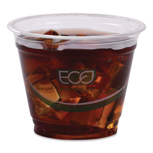 Image of Eco-Products® GreenStripe Renewable and Compostable Cold Cups, 9 oz, Plastic, Clear, 50/Pack, 20 Packs/Carton