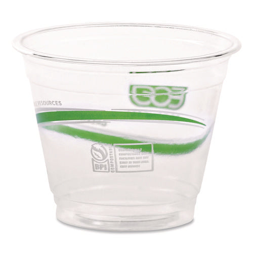 Image of Eco-Products® GreenStripe Renewable and Compostable Cold Cups, 9 oz, Plastic, Clear, 50/Pack, 20 Packs/Carton