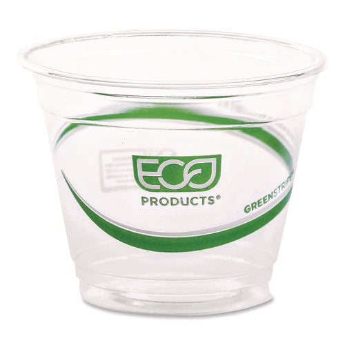 Image of Eco-Products® GreenStripe Renewable and Compostable Cold Cups, 9 oz, Plastic, Clear, 50/Pack, 20 Packs/Carton