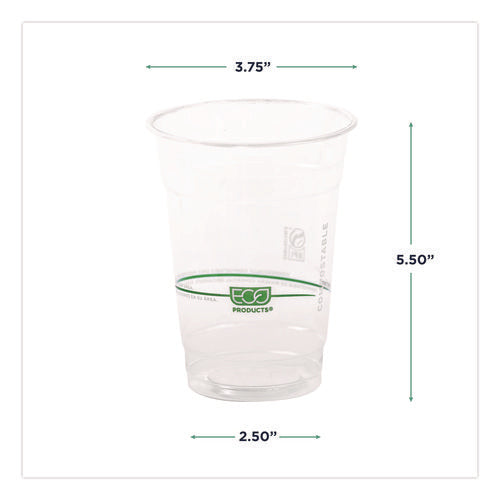 Image of Eco-Products® GreenStripe Renewable and Compostable Cold Cups Convenience Pack, 16 oz, Plastic, Clear, 50/Pack