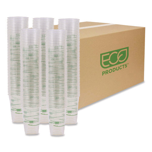Image of Eco-Products® GreenStripe Renewable and Compostable Cold Cups Convenience Pack, 16 oz, Plastic, Clear, 50/Pack
