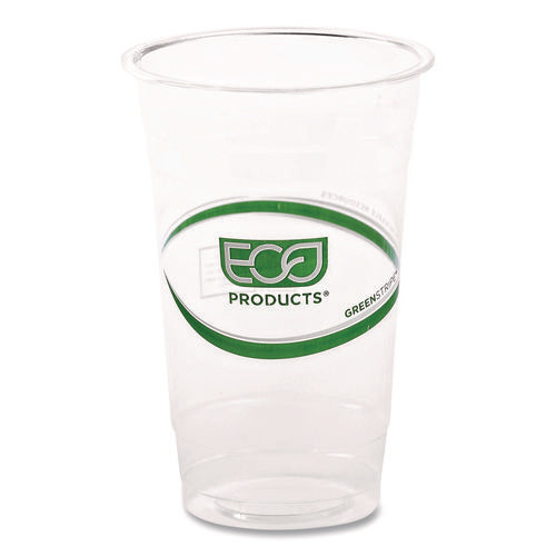 Image of Eco-Products® GreenStripe Renewable and Compostable Cold Cups, 20 oz, Plastic, Clear, 50/Pack, 20 Packs/Carton