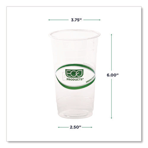 Image of Eco-Products® GreenStripe Renewable and Compostable PLA Cold Cups, 24 oz, Plastic, Clear, 50/Pack, 20 Packs/Carton