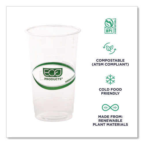 Image of Eco-Products® GreenStripe Renewable and Compostable PLA Cold Cups, 24 oz, Plastic, Clear, 50/Pack, 20 Packs/Carton