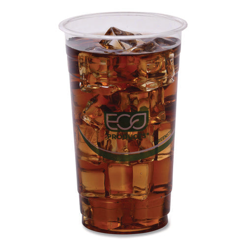 Image of Eco-Products® GreenStripe Renewable and Compostable PLA Cold Cups, 24 oz, Plastic, Clear, 50/Pack, 20 Packs/Carton