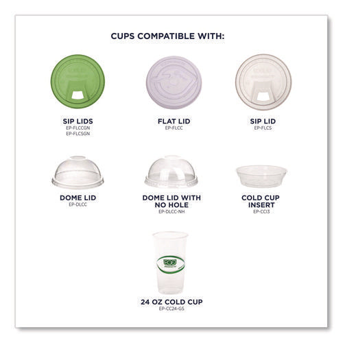 Image of Eco-Products® GreenStripe Renewable and Compostable PLA Cold Cups, 24 oz, Plastic, Clear, 50/Pack, 20 Packs/Carton