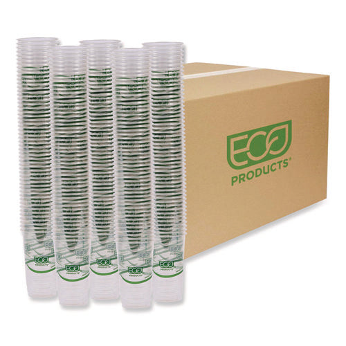 Image of Eco-Products® GreenStripe Renewable and Compostable PLA Cold Cups, 24 oz, Plastic, Clear, 50/Pack, 20 Packs/Carton