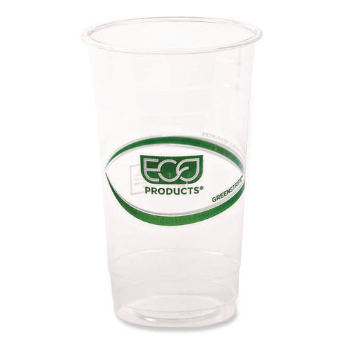 Image of Eco-Products® GreenStripe Renewable and Compostable PLA Cold Cups, 24 oz, Plastic, Clear, 50/Pack, 20 Packs/Carton