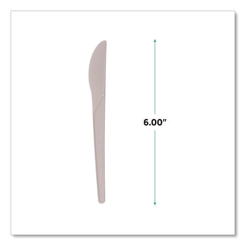 Image of Eco-Products® Plantware Compostable Cutlery, Knife, Plastic, Pearl White, 50/Pack, 20 Packs/Carton