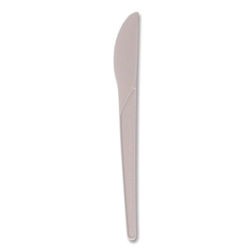 Image of Eco-Products® Plantware Compostable Cutlery, Knife, Plastic, Pearl White, 50/Pack, 20 Packs/Carton