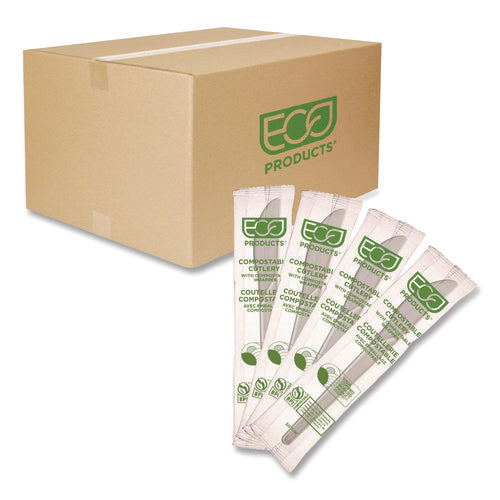 Image of Eco-Products® Plantware Compostable Cutlery, Knife, Plastic, White, 1,000/Carton