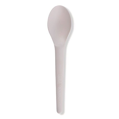 Image of Eco-Products® Plantware Compostable Cutlery, Spoon, Plastic, Pearl White, 50/Pack, 20 Pack/Carton