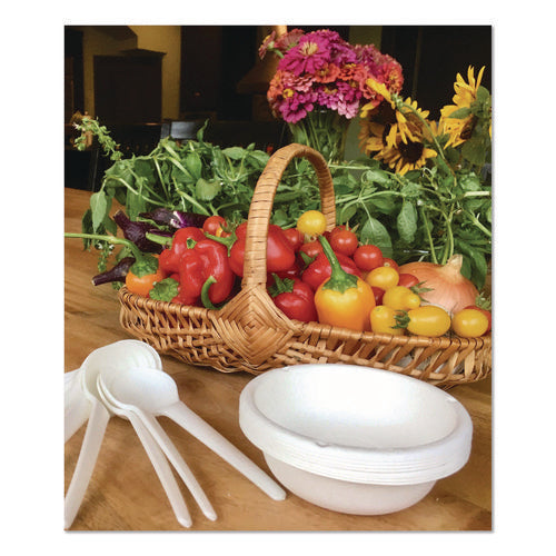 Image of Eco-Products® Plantware Compostable Soup Spoon, Heavyweight, Plastic, White, 50/Pack, 20 Packs/Carton
