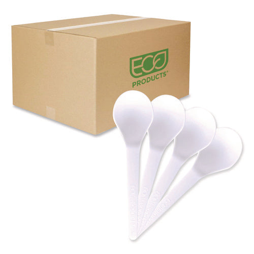 Image of Eco-Products® Plantware Compostable Soup Spoon, Heavyweight, Plastic, White, 50/Pack, 20 Packs/Carton