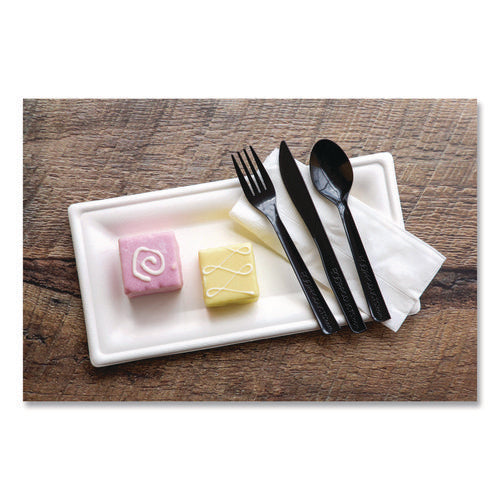 Image of Eco-Products® 100% Recycled Content Cutlery, Spoon, Plastic, Black, 50/Pack, 20 Pack/Carton
