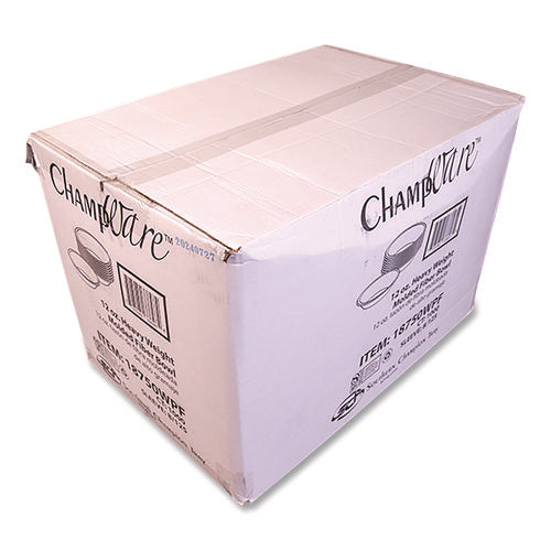 Image of SCT® ChampWare Molded Fiber Tableware, Bowl, 12 oz, White, 125/Sleeve, 8 Sleeves/Carton