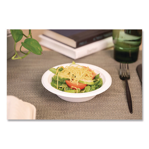 Image of SCT® ChampWare Molded Fiber Tableware, Bowl, 12 oz, White, 125/Sleeve, 8 Sleeves/Carton